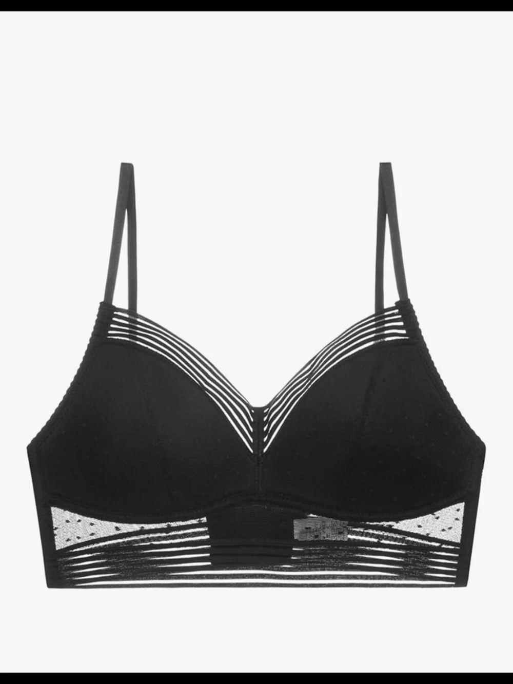 Low Back Backless Wireless Lace U Bra Black Size L NWOT